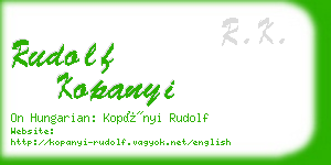 rudolf kopanyi business card